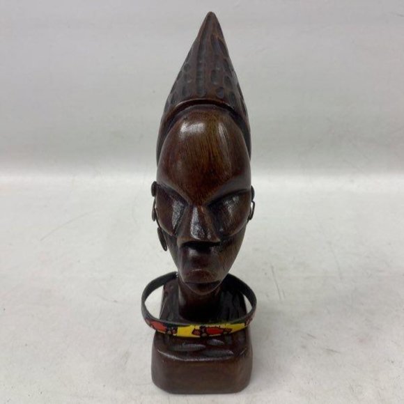 Unbranded Art Vintage Dark Brown Hand Carved Wooden African Men